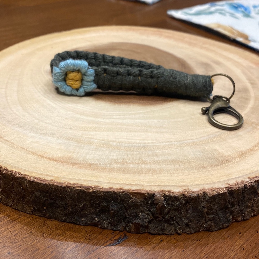 NEW! Handmade floral macrame key chain